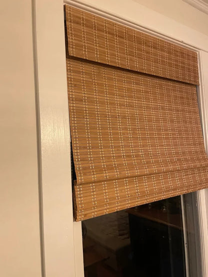 Cordless Bamboo Window Shades – Natural Woven Wood Roman Blinds