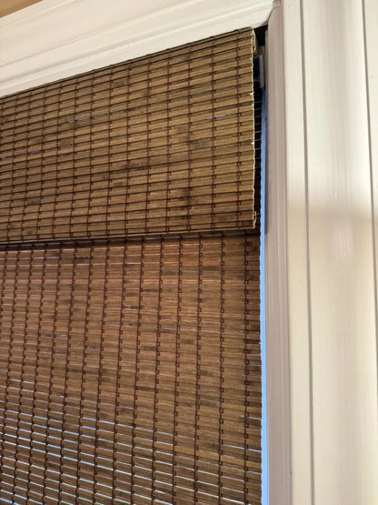 MorraHome No Drill Cordless Bamboo Woven Roman Shades