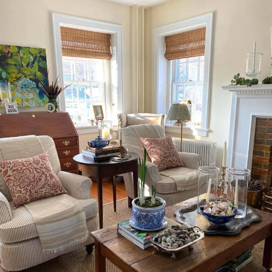 Cordless Bamboo Window Shades – Natural Woven Wood Roman Blinds