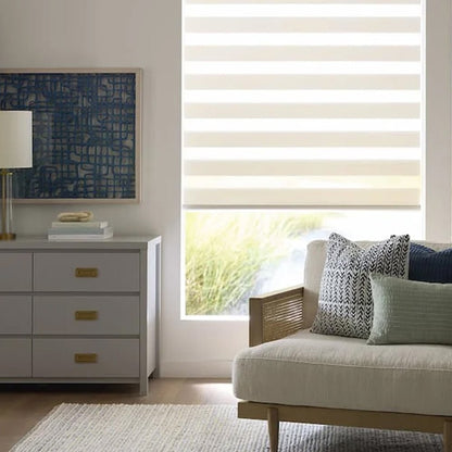 MorraHome Cordless Light Filtering Zebra Blinds for Windows - MorraHome
