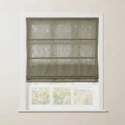 Rowan Tailored Flat Linen Roman Shades - Loop Cord Lift