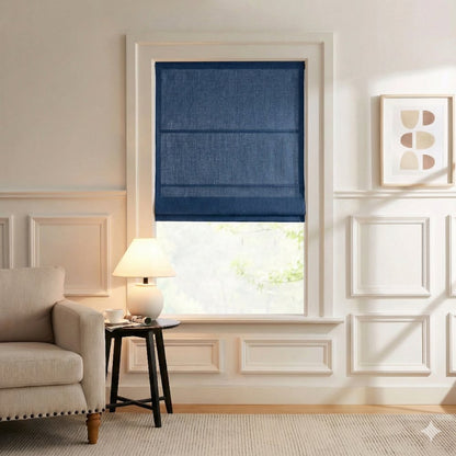 Harper Custom Linen Roman Shades, Motorized & Cordless Options