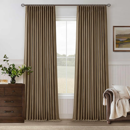 Custom Linen Blackout Curtains, Pinch Pleated Drapes