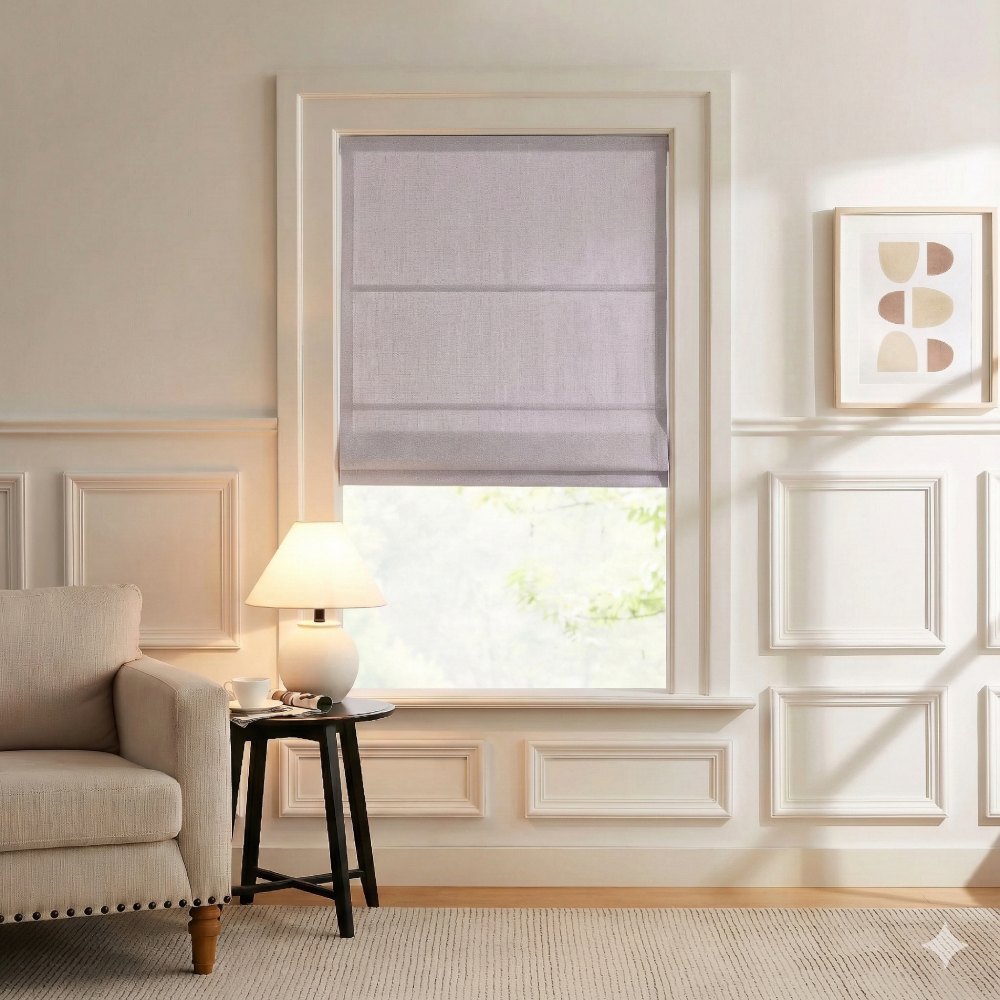 Harper Custom Linen Roman Shades - Smooth Loop Cord Lift