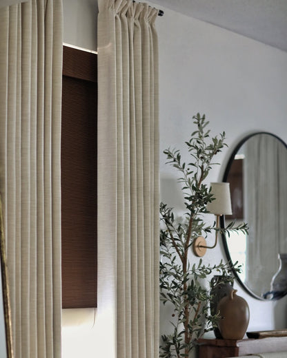 Custom Linen Blackout Curtains, Pinch Pleated Drapes