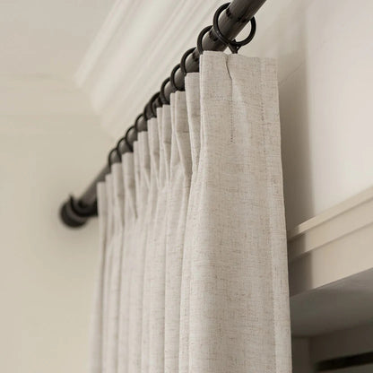Custom Linen Blackout Curtains, Pinch Pleated Drapes