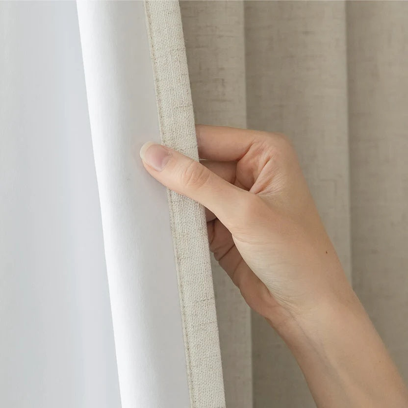 Custom Linen Blackout Curtains, Pinch Pleated Drapes