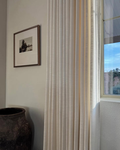 Linen Curtains, Pinch Pleated Drapes for Living Room & Bedroom (Pack of 2)