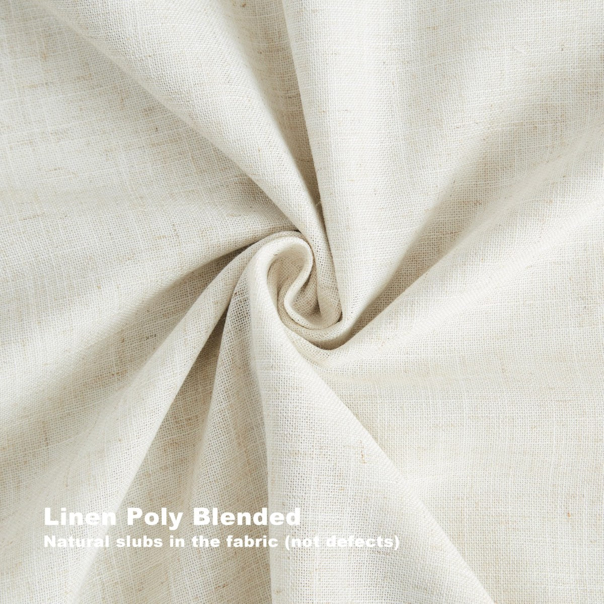Linen Blackout Curtains, 40“W Natural Thermal Pinch Pleated Drapes (Pack of 2)