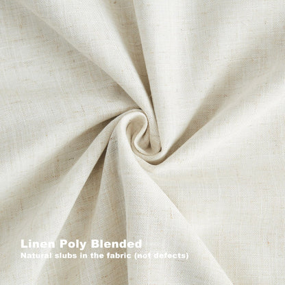 Linen Blackout Curtains, 40“W Natural Thermal Pinch Pleated Drapes (Pack of 2)