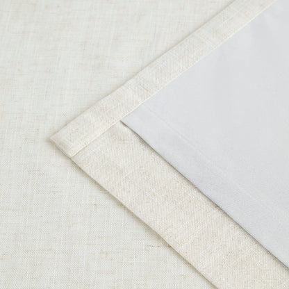 Linen Blackout Curtains, 40“W Natural Thermal Pinch Pleated Drapes (Pack of 2)
