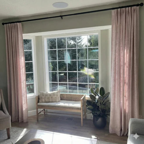 Cheerful Lemonade custom linen blackout curtains for bright interiors