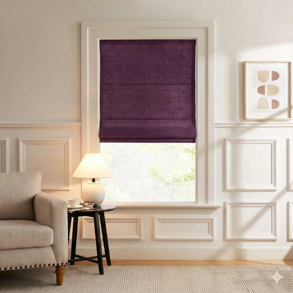 Harper Custom Linen Roman Shades - Smooth Loop Cord Lift