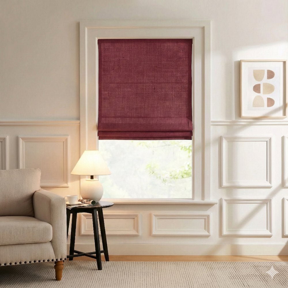 Harper Custom Linen Roman Shades - Smooth Loop Cord Lift