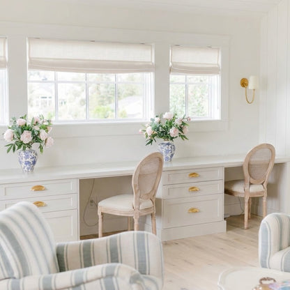 Rowan 30% Natural Linen Roman Shade - Loop Cord Lift