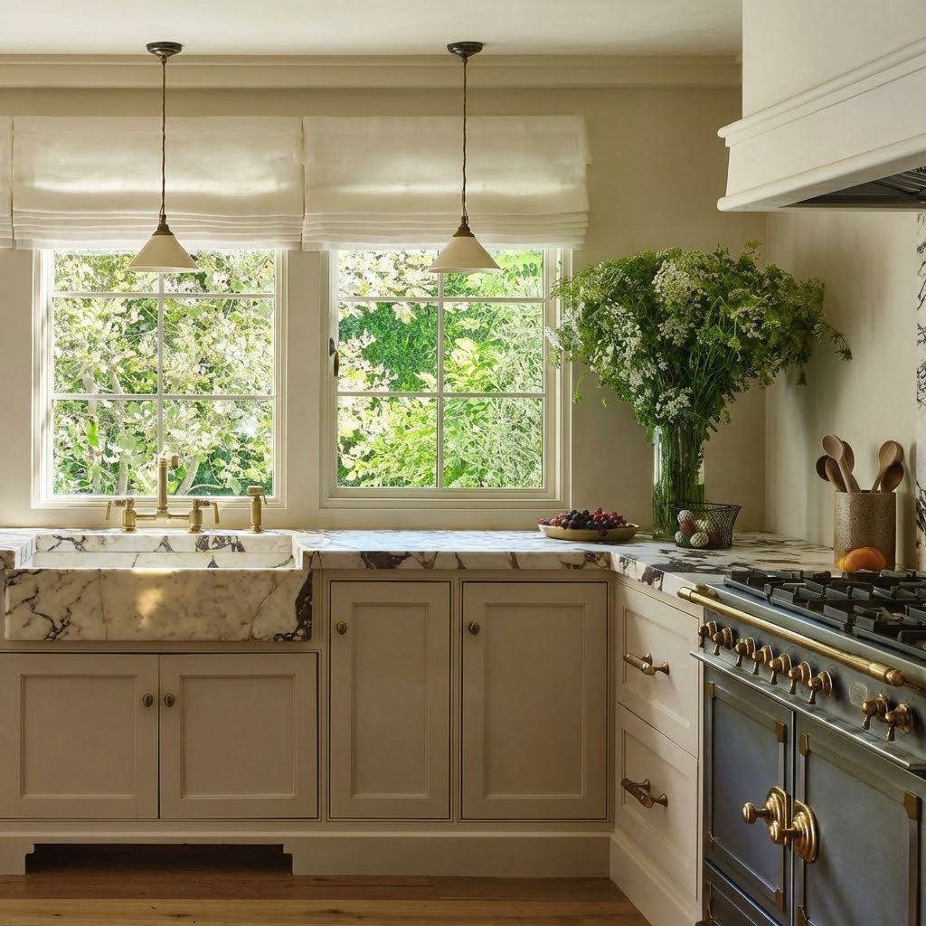 Rowan 30% Natural Linen Roman Shade - Loop Cord Lift