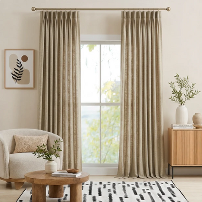Rowan Luxury Custom Linen Pinch Pleat Curtains for Elegant Living Spaces