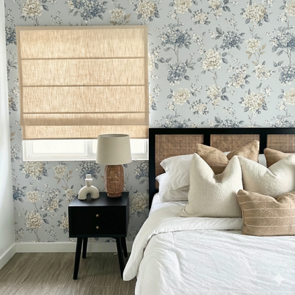 Harper Custom Linen Roman Shades, Motorized & Cordless Options