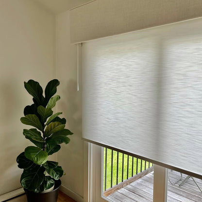 Silas  linen Custom roller shades, Cordless - MorraHome