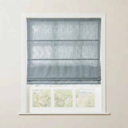 Rowan 30% Natural Linen Roman Shade - Loop Cord Lift
