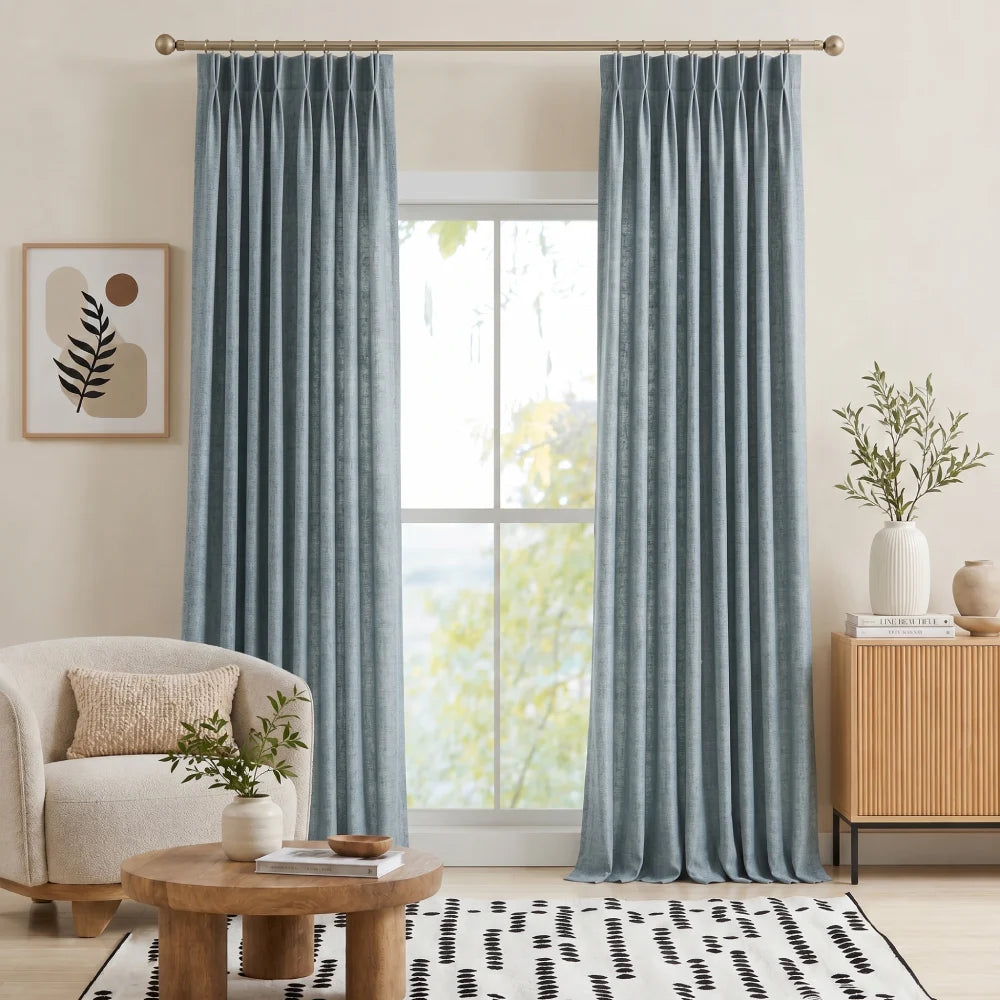 Rowan Luxury Custom Linen Pinch Pleat Curtains for Elegant Living Spaces