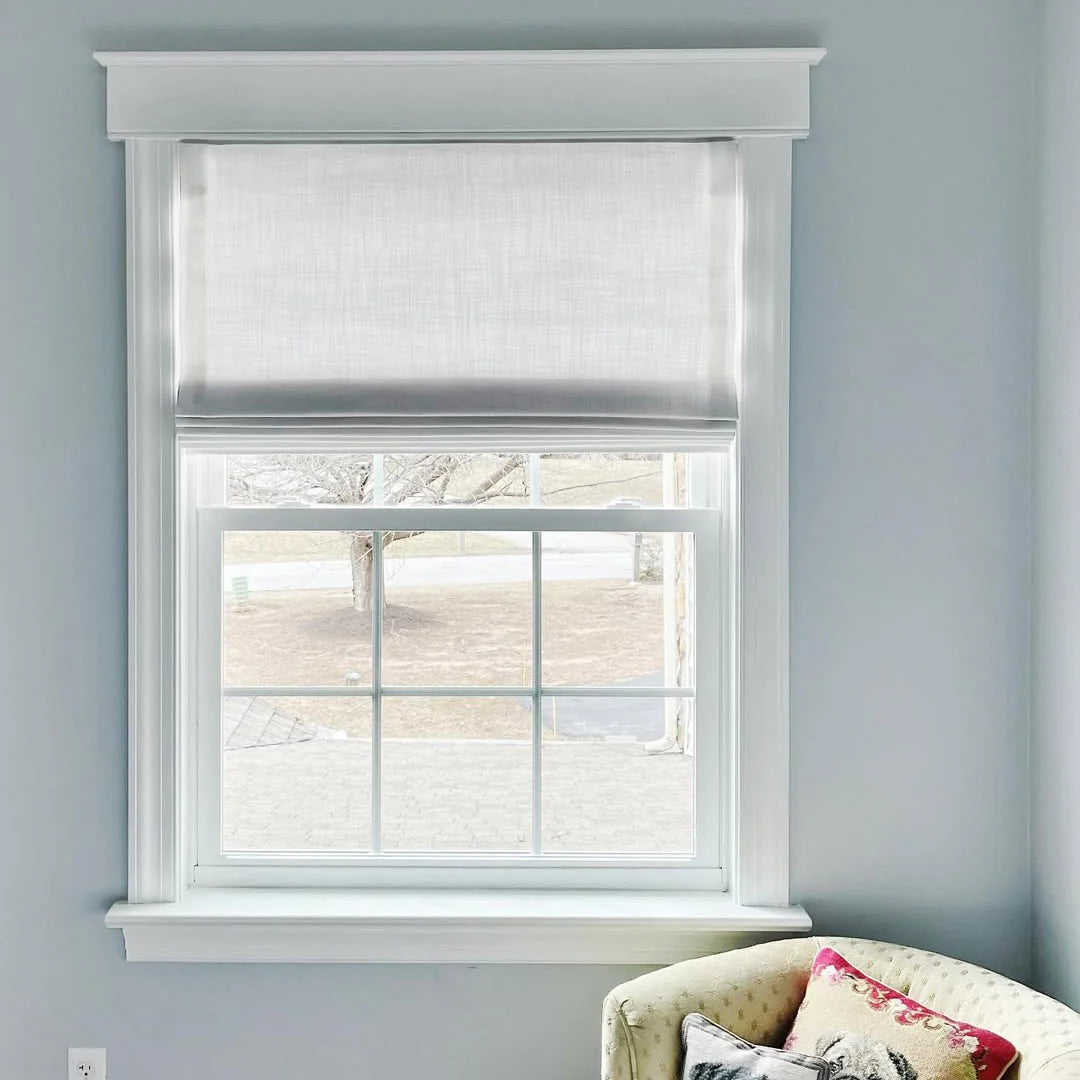 Harper Custom Linen Roman Shades - Smooth Loop Cord Lift