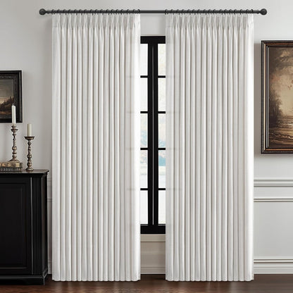 Custom Linen Blackout Curtains, Pinch Pleated Drapes