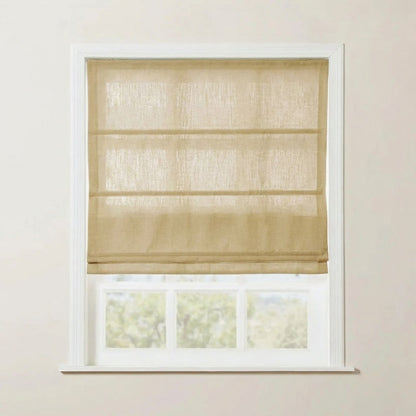 Rowan 30% Natural Linen Roman Shade - Loop Cord Lift