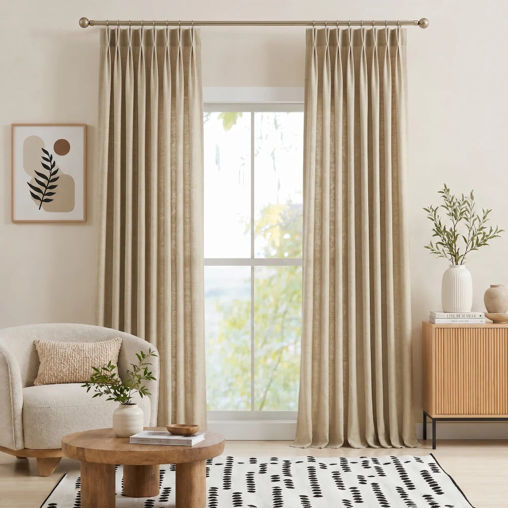 Rowan Luxury Custom Linen Pinch Pleat Curtains for Elegant Living Spaces