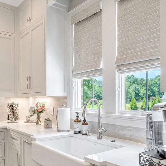 Two-Tone Earth Hand-Woven Wood Shades