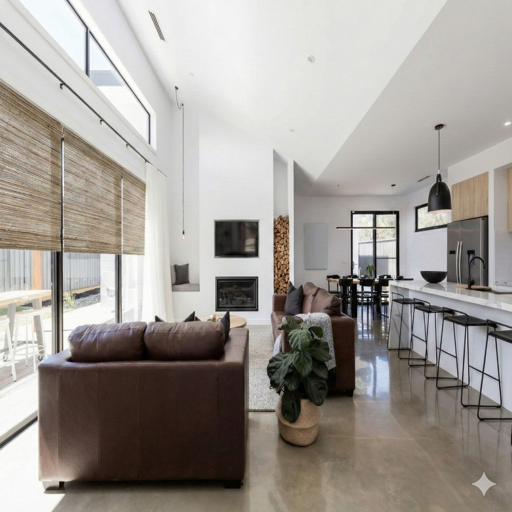 Woven Wood Shades: Natural Ramie Honeynut (Luxury Edition)