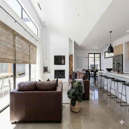 Woven Wood Shades: Natural Ramie Honeynut (Luxury Edition)