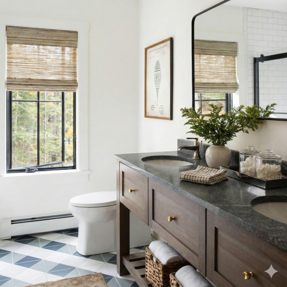 Woven Wood Shades: Natural Ramie Honeynut (Luxury Edition)