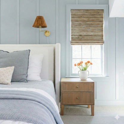 Woven Wood Shades: Natural Ramie Honeynut (Luxury Edition)