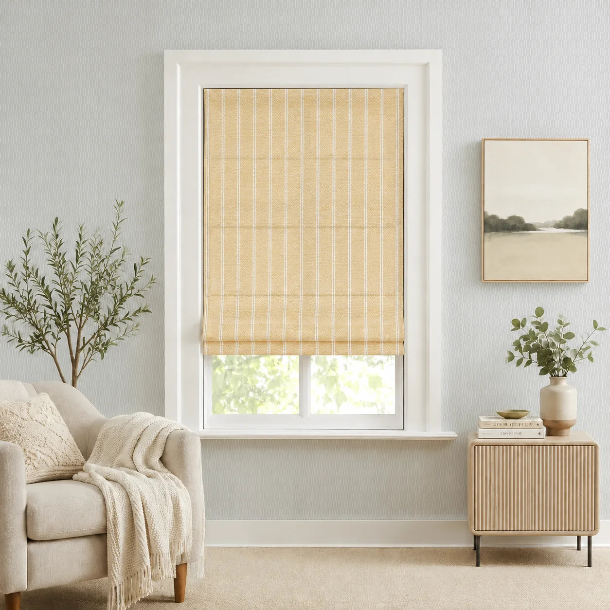 Sawyer Custom Striped Roman Shades