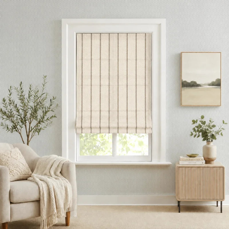 Sawyer Custom Striped Roman Shades