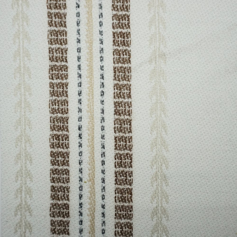 Custom Wool Blend Striped Roman Shades - The Artisan Vine Collection