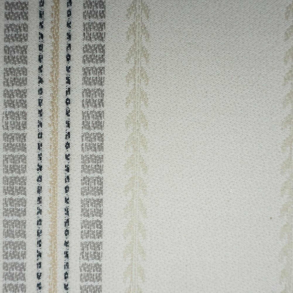 Custom Wool Blend Striped Roman Shades - The Artisan Vine Collection