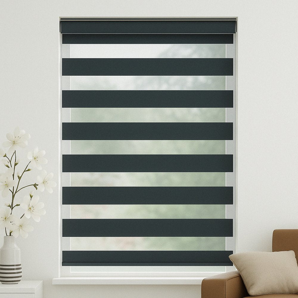 MorraHome Cordless Light Filtering Zebra Blinds for Windows - MorraHome