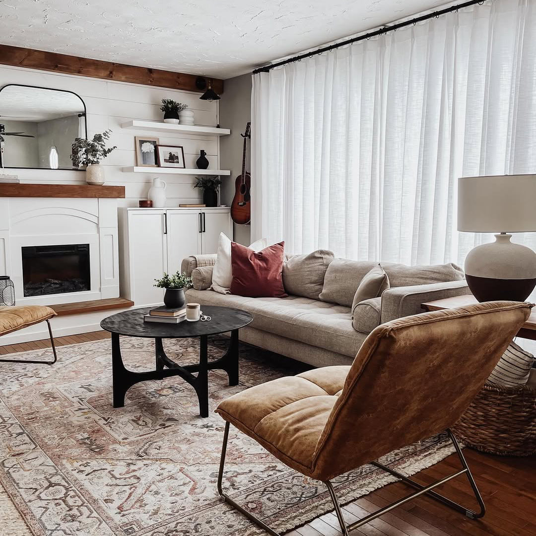 Premium Snow White linen blackout curtains with custom pinch pleats