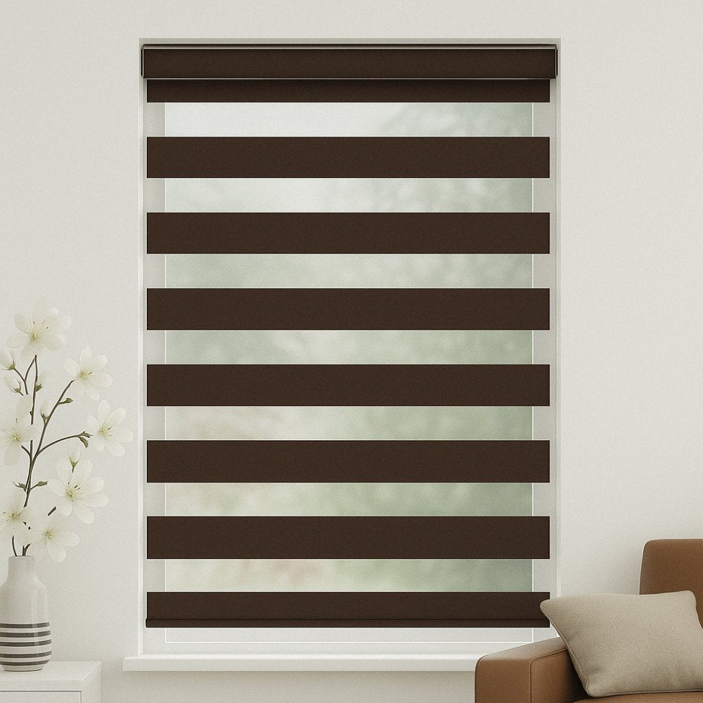 MorraHome Cordless Light Filtering Zebra Blinds for Windows - MorraHome