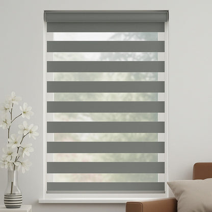 MorraHome Cordless Light Filtering Zebra Blinds for Windows - MorraHome