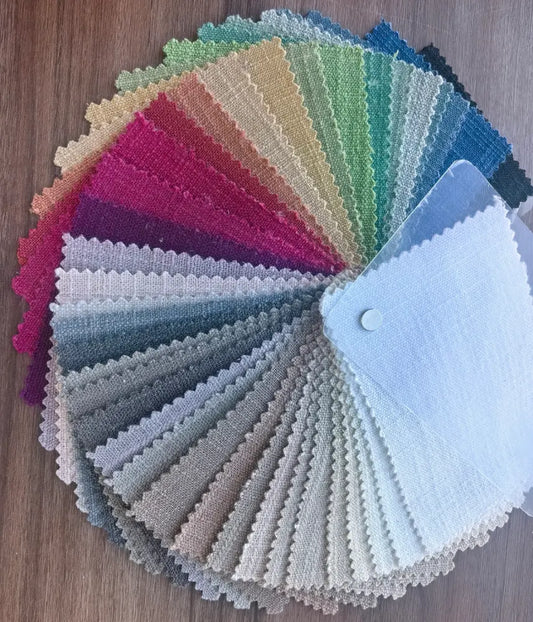 Linen Fabric Swatches Booklet | 38 Colors | 10% Linen | 350 GSM
