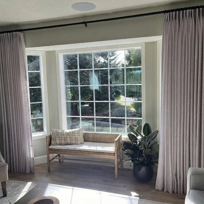 Timeless Parchment light blocking linen curtains with a tailored fit