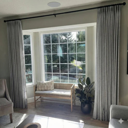 Textured Rock Gray light blocking linen curtains for a sleek custom look