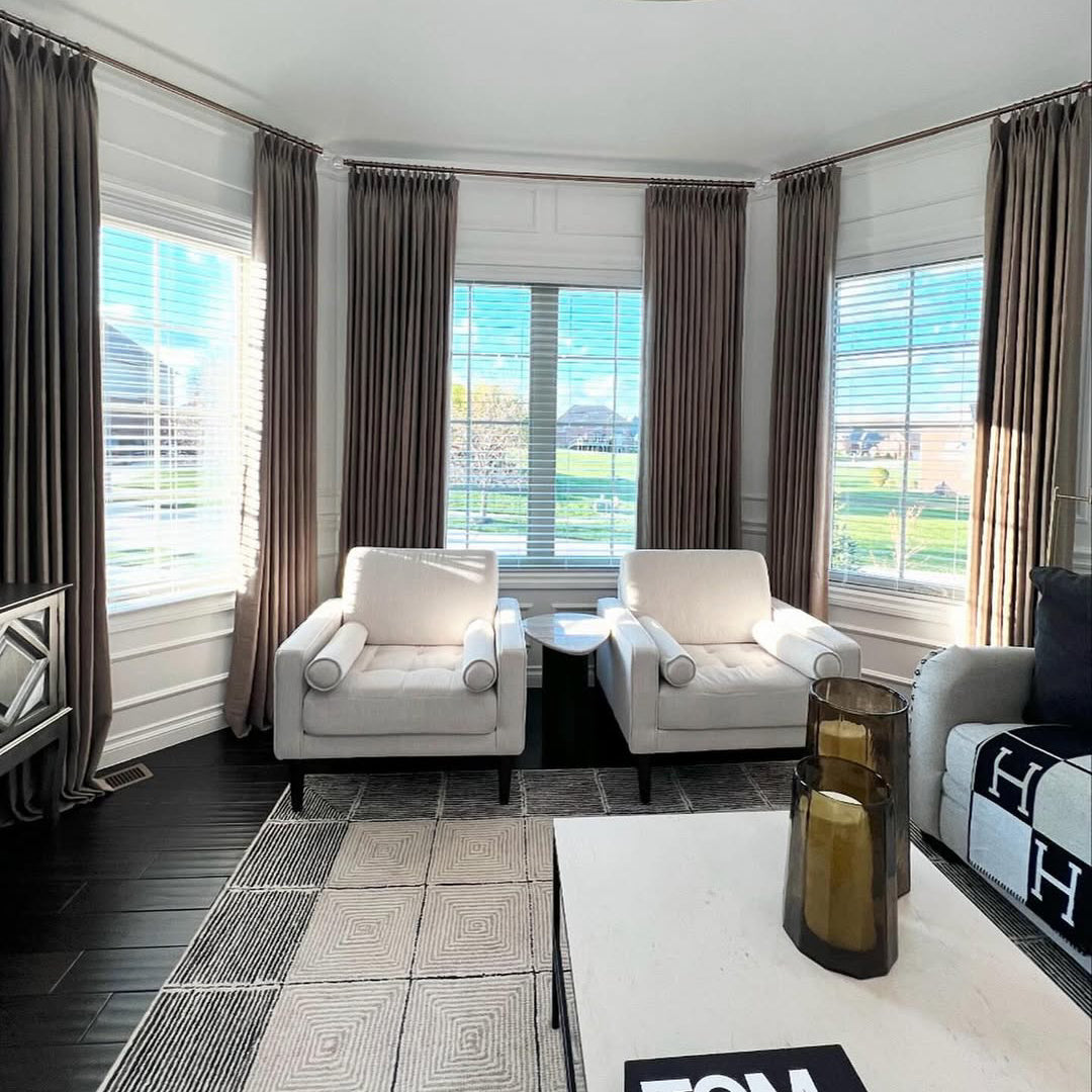 Premium Taupe Gray light blocking linen curtains for energy efficiency