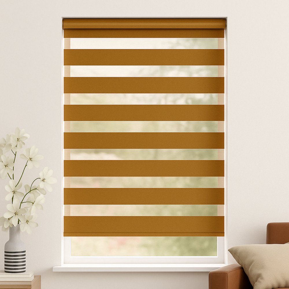 MorraHome Cordless Light Filtering Zebra Blinds for Windows - MorraHome