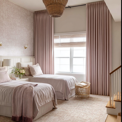 Custom Linen Blackout Curtains, Pinch Pleated Drapes