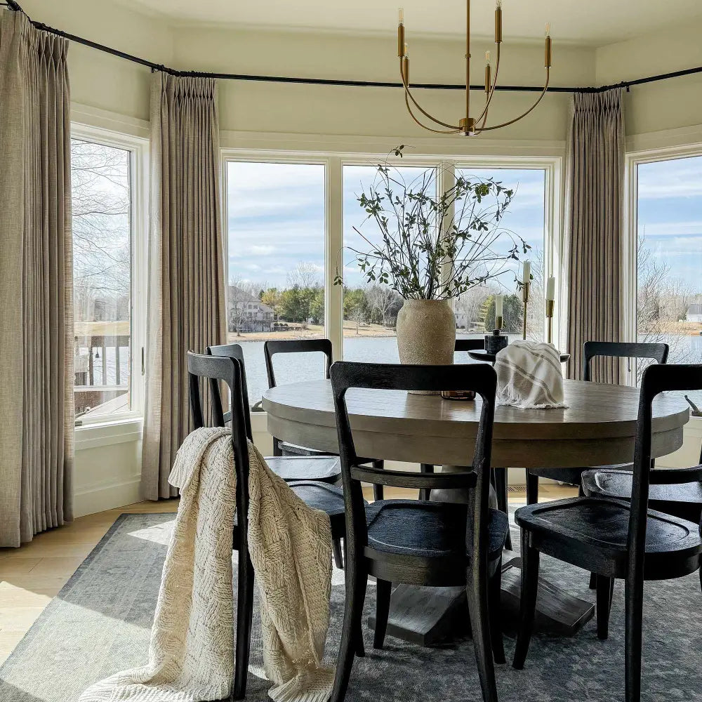 Burlywood Birch Light Filtering Linen Curtains – Pleated Drapes, Pinch Pleat & Grommet 2-in-1, 30% Linen, Includes Rings & Hooks