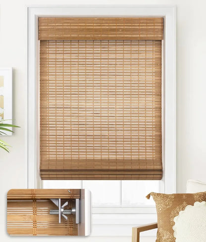 MorraHome No Drill Cordless Bamboo Woven Roman Shades